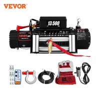 กว้านไฟฟ้า3000-13500LBS VEVOR 12V พร้อมรีโมทคอนโทรลสำหรับเชือกสายพ่วงสังเคราะห์4X4ลายลากจูง ATV รถบรรทุกออฟโรด Hwmyi