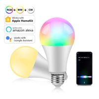 หลอดไฟศิลปะไวไฟ E27 E14 GU10 RGB โคมไฟ LED แบบหรี่แสงได้ Homekit APP ควบคุมด้วยเสียงสิริสำหรับชุด Google Home Alexa