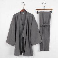 ☢ Conjunto de pijamas algodão masculino estilo retrô japonês kimono tradicional roupão yukata hanfu vestuário para dormir