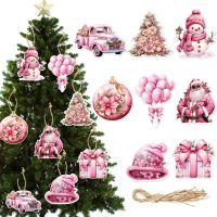 8PCS Christmas Pendant Pink Christmas Tree Decorations New Years 2023 Decor Xmas Gift Home Car Backpack Party Ornaments 2024 Christmas Ornaments