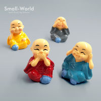 【New-store】 Noon Traders Miniature Monks Figurine Bonsai Decor Mini Garden การ์ตูนรูปรูปปั้น Anima เรซิ่นหัตถกรรม Ornaments