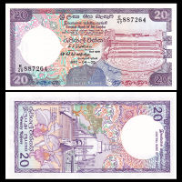 Original Sri Lanka 20 Rupees Paper Money Banknote 1990 Bank Note Non-currency Brand New UNC Collectibles