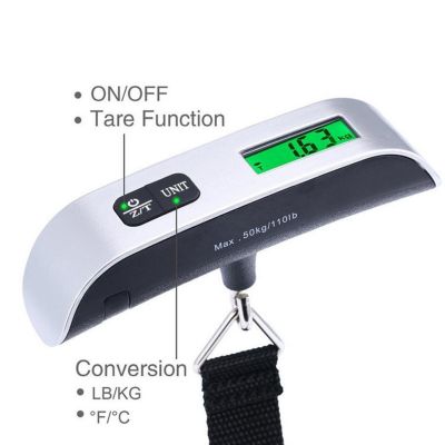 【CW】 Digital Hanging Scale Weighing Steelyard With Fishing Luggage Suitcase 50kg