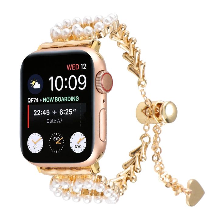 ลูกปัดมุกสายนาฬิกาสำหรับ-apple-watch-ultra-49-มม-40-41-45-มม-44-มม-สายเพชรสำหรับ-iwatch-se-8-7-6-5-4-3-2-สร้อยข้อมือ-38-42