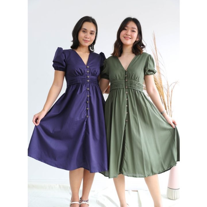 【New】Hey Riley Florence Dress (Olive Green and Violet) | Lazada PH