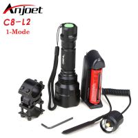 Hunting light C8 Tactical flashlight XM-L L2 led 1-mode torch+18650 battery+Charger+Pressure Switch Mount Light Lamp