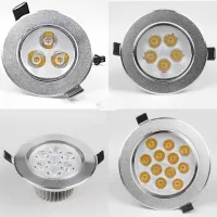 【Worth-Buy】 สว่างมาก3W 4W 5W 7W 9W 12W 15W เพดานไฟดาวน์ไลท์แอลซีดีดาวน์ไลท์ Led Ac85-265v ไฟสำหรับบ้านสปอตไลท์แบบฝัง (สีขาวบริสุทธิ์4500K,3W,หรี่แสงไม่ได้)