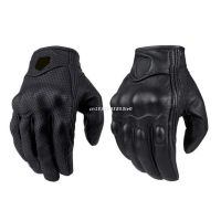 Motorcycle Gloves for Men Durable Leather Breathable Motorbike Riding Gloves with Protection Full Finger CF