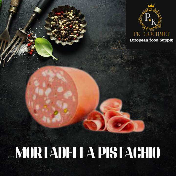 COLD CUTS SLICED MORTADELLA WITH PISTASCHIO ./ 200 GRAM / VACUUM SEALED