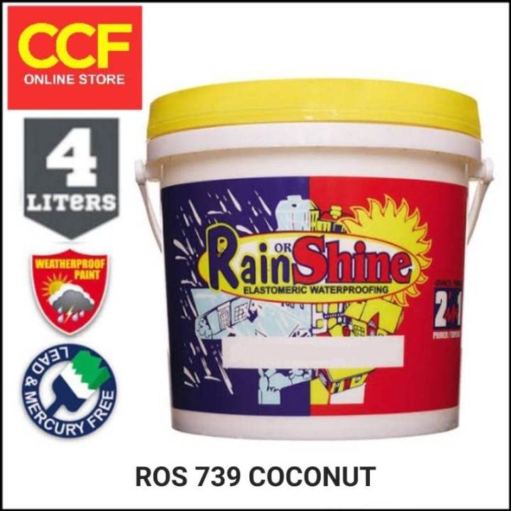 Rain or Shine Elastomeric House Latex Waterproofing Paint Coconut 4 ...