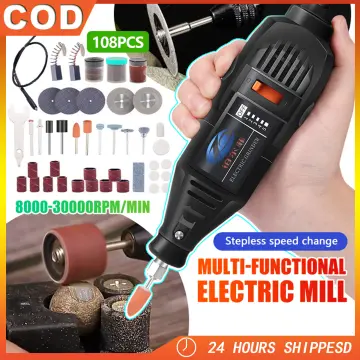 130W Electric Rotary Tool Variable Speed Mini Drill Grinder with Dremel  Accessories Bits for Engraving Sanding Cutting Grinding