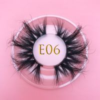 25mm E06 MIKIWI 100 handmade natural thick Eye lashes wispy makeup extention tools 3D mink hair volume soft false eyelashes