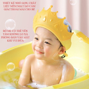 Mũ gội đầu chắn nước hình vương miện dễ điều chỉnh bảo vệ cho bé khi tắm
