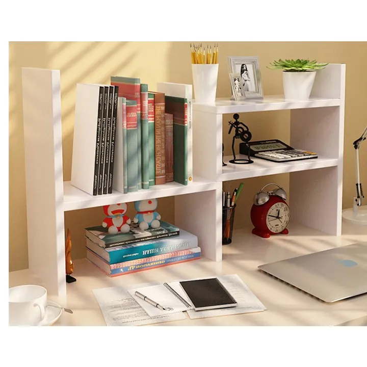 Small Desk Bookshelf Bookcase Office Storage Rack Simple Desktop Shelf