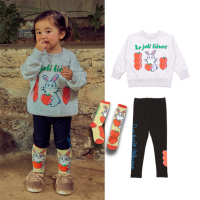 &amp;lt;พร้อมส่ง&amp;gt;「สินค้าลิขสิทธิ์แท้」Iris kids New Autumn And Winter IKS035-IKP036 Bunny carrots top&amp;amp; leggings กางเกงเลกกิ้ง ถุงเท้า ชุดเซ็ต เสื้อกันหนาว เสื้อผ้าเด็ก