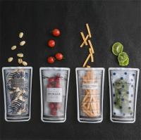 4pc/set 4 kinds of pattern cups are transparent Food Bag Fresh Sealed Bags Reusable Preservation Bags Airtight Seal Storage Cont