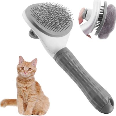 Pet Hair Removal Comb Self Cleaning Slicker Brush for Dogs Cats Brush Massage Care Comb Pet Grooming Supplies for Long Hair Dogs