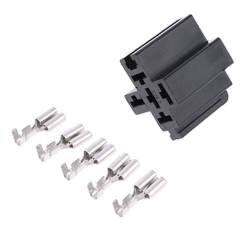 5A 5 Pin Relay Connector Socket with 5 x 6.3mm Car Terminals Relay Case Holder 