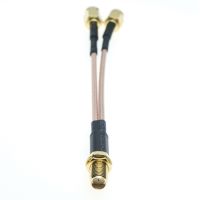 SMA Female Plug to 2X SMA male RF Combiner coaxial cable Y type splitter pigtail RG316