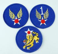 tomwang2012. THREE KINDS US FLYING TIGERS USAAF U.S. ARMY AIR FORCES EMBROIDERED PATCH 3.0