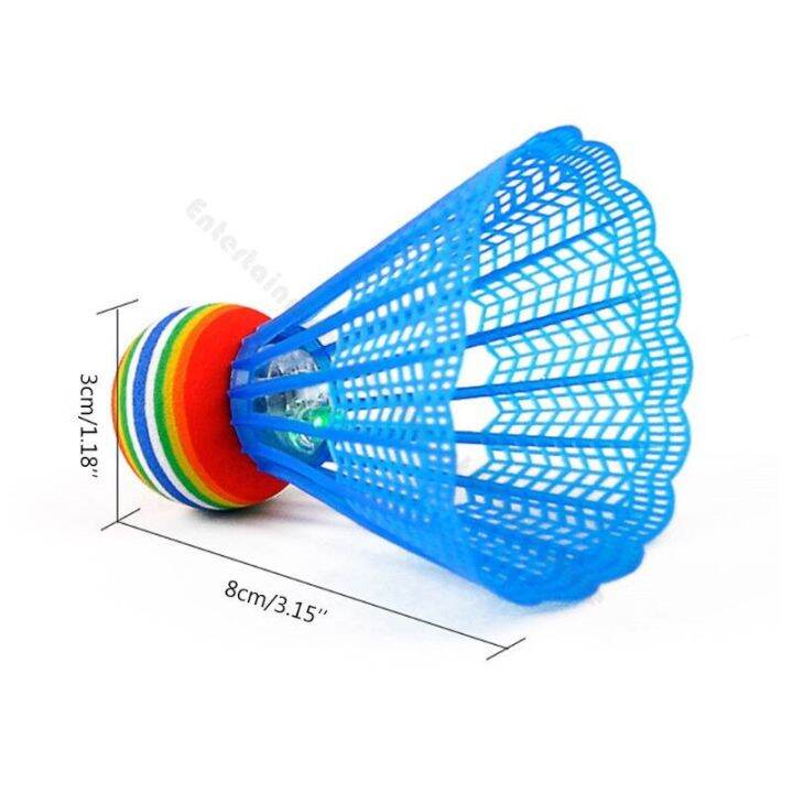 4pcs-led-lighting-badminton-birdies-glow-in-the-dark-night-nylon-shuttlecock-rainbow-ball-head-for-outdoor-indoor-sports