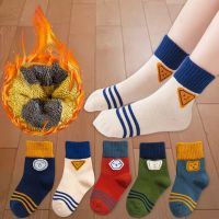 5Pair/Lot Childrens Socks Winter Thicken Cotton Socks Girls Short Sox 1-12 years old Floor Socks Lucky Kids Boy Breath Socks