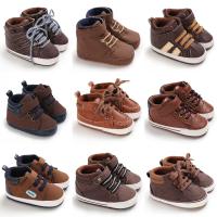 Brown Fashion Baby Shoes Casual Shoes Boys And Girls Soft Bottom Baptism Shoes Sneakers Freshman Comfort First Walking Shoes Flash Cards Flash Cards