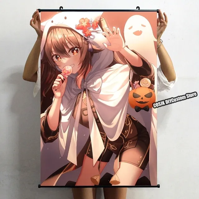 Hot Anime Game Genshin Impact Hu Tao Poster Wall Scroll Home Decor Mural  Wallpaper Otaku Art Collectible Drop Shipping | Lazada PH