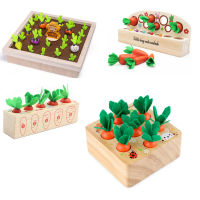 Harvest Carrot Kids Wooden Montessori Toys Pull Carrot Shape Matching Size Cognitive Puzzle Early Education Toys For Kids Gift