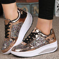 X Brand Designer Golden Platform Glitter Shoes Women Fashion Mirrors Shoes Casual Chunky Shiny Shoes Women Casual Sneakers 2021