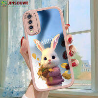 Jinsouwe เคสเคสมือถือสำหรับ Vivo เคส Vivoy12a Y12A สำหรับเด็กผู้หญิงลายการ์ตูนกระต่ายปกหนังกรอบกระจกเต็มตัว