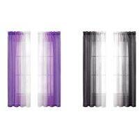 2 Pcs Sheer Ombre Curtains 52 x 84 Inch Gradient Curtains Semi Sheer Voile Curtains Rod Pocket Window Drapes for Room