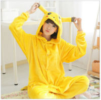 2021Cosplay Animal Hoodie Sleepwear Pajamas Adult Yellow Unisex Onesie Cosplay Costume Pikachu Pajamas