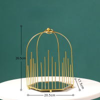 1 PC Nordic Minimalist Wrought Iron Golden Bird Cage Multi-layer Rack, Home Living Room Bedroom Desktop Cosmetic Storage Rack