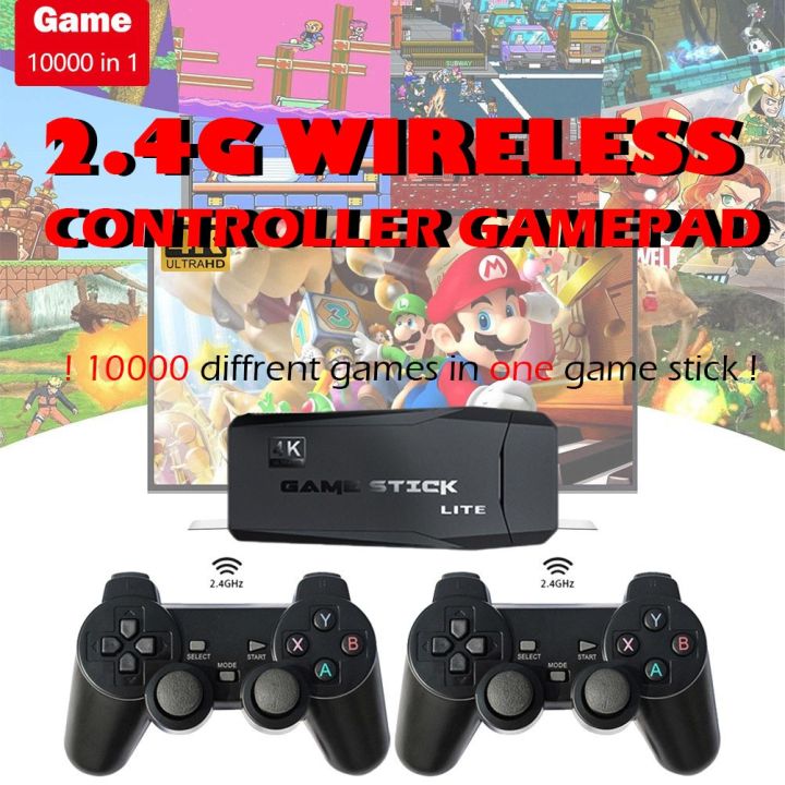 4K HD TV Video Game Stick Lite Console 64G 10000+ VideoGames Wireless  Controller
