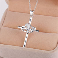 Superior Home Shop Ladies Hot Sale Fashion Versatile Silver Cross Heart Necklace