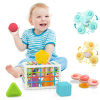 Baby Rattle Toy Shape Sorting Game Spinner Toy Montessori Interactive Toys For Kids Educational Toys For Babies From 0-12 Months