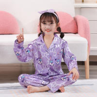 Pyjamas Kids Girl Child Long Sleeve Nighty Korean Pajama Pajamas Set Children Pajamas