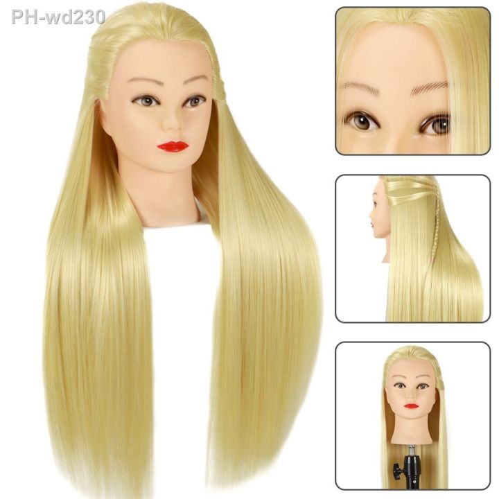 60cm 100 High Temperature Fiber Blonde Hair Mannequin Head Training Head For Hairstyles Braid 