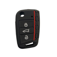 silicone rubber key cover case shell protector for VW for Volkswagen Golf 7 mk7 for Skoda Octavia A7 key