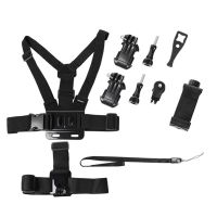 ☬❂❇ For Gopro Action Camera Adjustable Strap Headband Chest Strap Backpack Clip Sports Accessories Head/Chest Holder For Xiaomi Yi