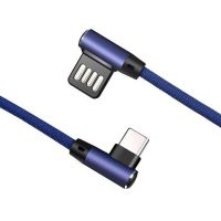 90 Derajat Kabel Reversibel Ponsel Nilon Dikepang Pengisian Cepat Siku Kabel Tipe C USB Untuk เหมาะสำหรับ Samsung ที่เหมาะสมสำหรับข้อมูล Huawei Sinkronisasi