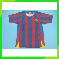 ❀□ เสื้อกีฬาแขนสั้น ลายทีมชาติฟุตบอล Barcelona 05-06 ชุดเหย้า สไตล์เรโทร