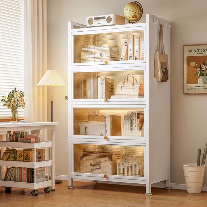 [COD] Steel dustproof bookshelf floortoceiling bookcase with door locker household iron shelf