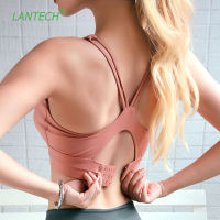 LANTECH Women Gym Sports Bra Running Shockproof Workout Yoga Fitness Top Push Up Yoga Bra Crop Top Adjustment Activewear