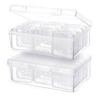 24Pc Small Bead Organizer Plastic Storage Organizer Craft Containers with 2Pc Hinged Lid Craft Cases