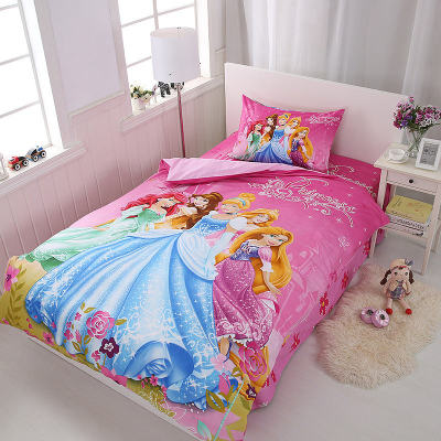 Purple Sofia Princess 3D Bedding Set for Girls Bedroom Decor Twin Quilt Duvet Cover Set Single Bed Sheet Baby Kids Home Linens
