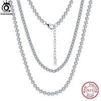 ORSA JEWELS 925เงินสเตอร์ลิงทึบผู้หญิงผู้ชายเทนนิสสร้อยคอโช้คเกอร์สร้อยเทนนิสกลมเหลี่ยมเพชรเทียม SC45เครื่องประดับสร้อยคอ