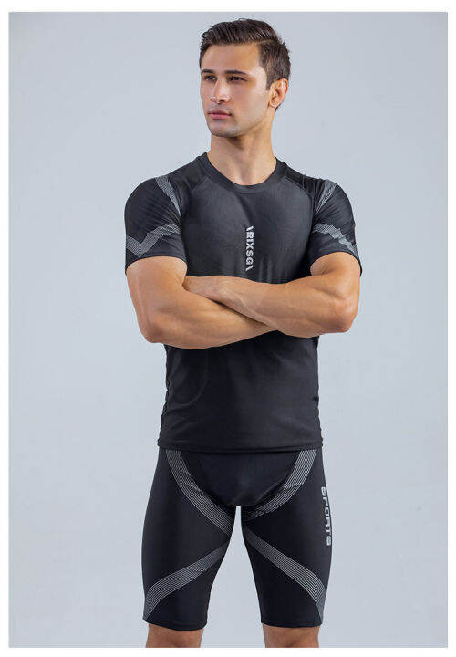 Swimsuit men's swimming trunks suit swimsuit top full body men's five