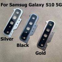 กระจกกล้องถ่ายรูปหลังสำหรับ Galaxy S10 5G ของแท้พร้อมอะไหล่ตัวยึดภาพกรอบ